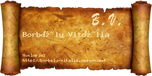 Borbély Vitália névjegykártya